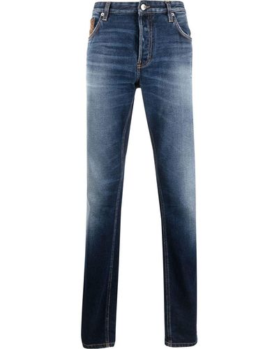 Roberto Cavalli Jeans slim con applicazione - Blu