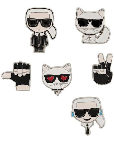 Karl Lagerfeld Lot de pins K/Ikonik - Blanc