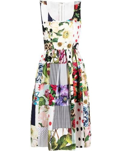 Dolce & Gabbana Patchwork Midi Dress - Multicolour
