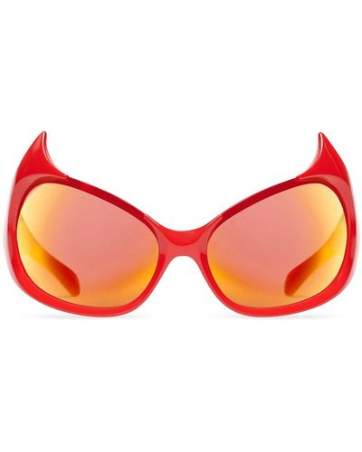 Balenciaga Sonnenbrille mit Cat-Eye-Gestell - Rot