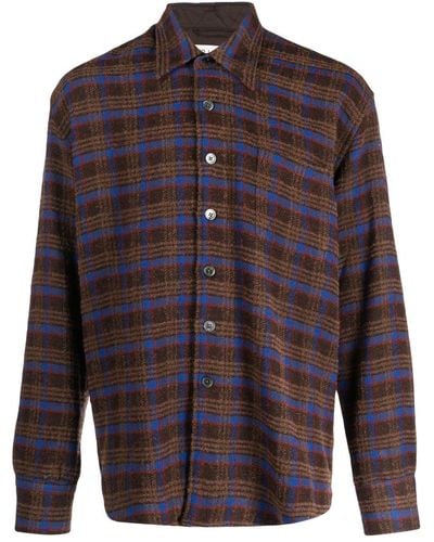 Our Legacy Above Plaid Linen Shirt - Brown