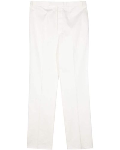Thom Browne Mid-rise Straight-leg Trousers - White