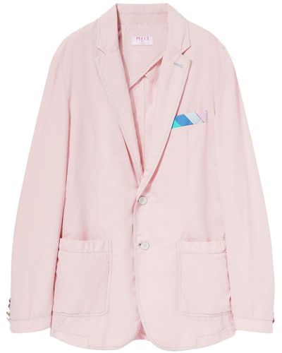 Emilio Pucci Notched-lapel Cotton-silk Blazer - Pink