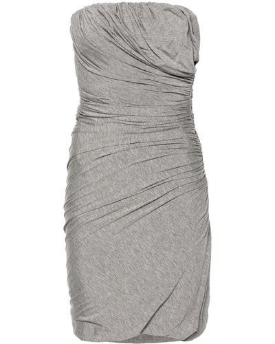 The Attico Ruched Jersey Minidress - Gray