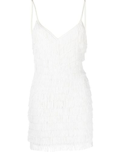 Fleur du Mal All-over Fringe Mini Dress - White