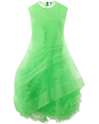 Molly Goddard Asher Asymmetric-hem Tulle Dress - Green
