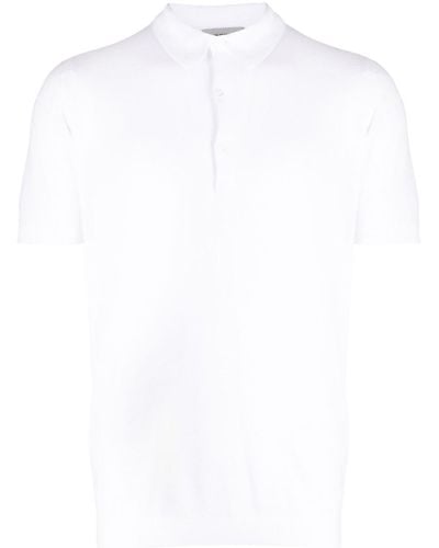 John Smedley Roth Poloshirt aus Pikee - Weiß