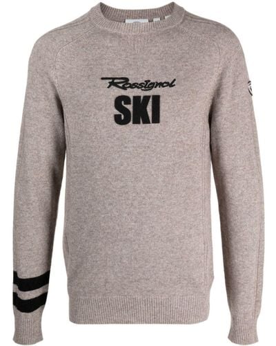 Rossignol Signature Logo-embroidered Knitted Jumper - Grey