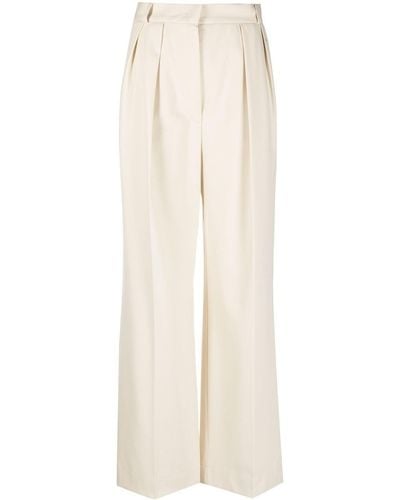 Harris Wharf London Pantalon taille-haute à détails plissés - Blanc