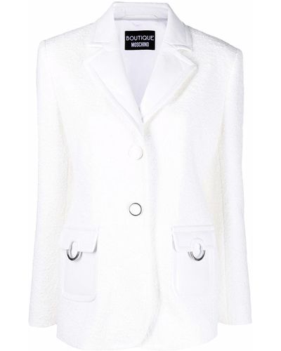 Boutique Moschino Notched-lapel Single-breasted Jacket - White