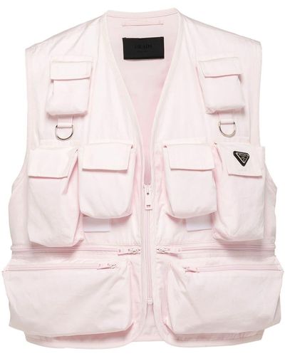 Prada Multi-pocket Cotton Gilet - Pink
