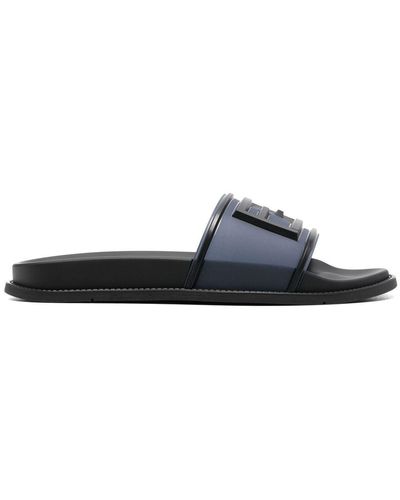 Fendi Embossed-logo Slides - Blue