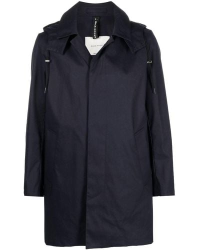 Mackintosh Cambridge Hood Cotton Coat - Blue