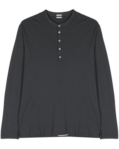 Massimo Alba T-shirt en coton à manches longues - Noir