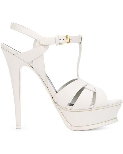 Saint Laurent Tribute High-heeled Sandals - White