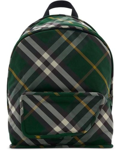 Burberry Shield Vintage-check Backpack - Green