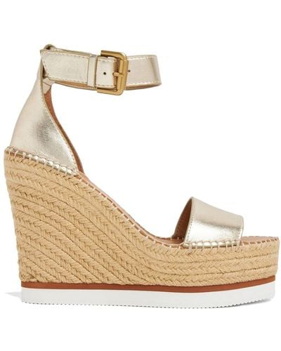 See By Chloé 105mm Glyn Espadrille Wedges - Natural
