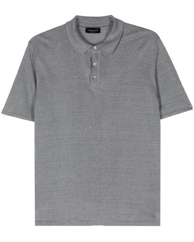 Roberto Collina Short-sleeve Linen Polo Shirt - Gray