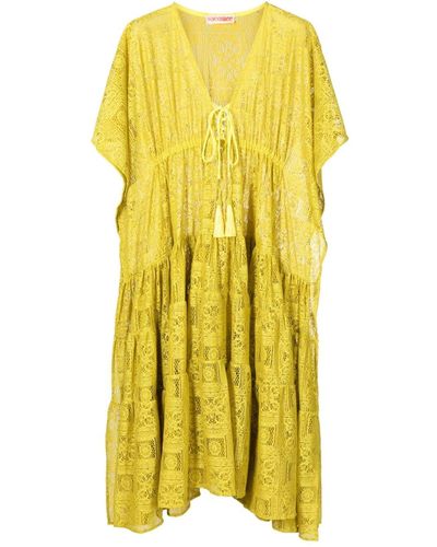 Olympiah Santorini Lace-embroidered Midi Dress - Yellow