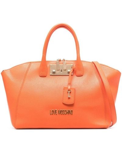 Love Moschino Padlock-detail Tote Bag - Orange