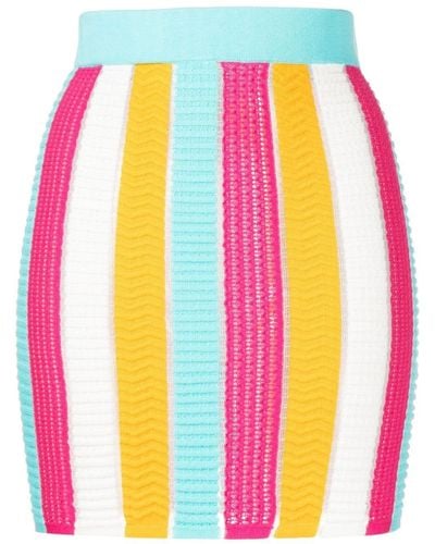 Solid & Striped Jupe en maille à design colour block - Rose