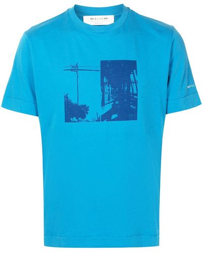 1017 ALYX 9SM T-Shirt mit Foto-Print - Blau