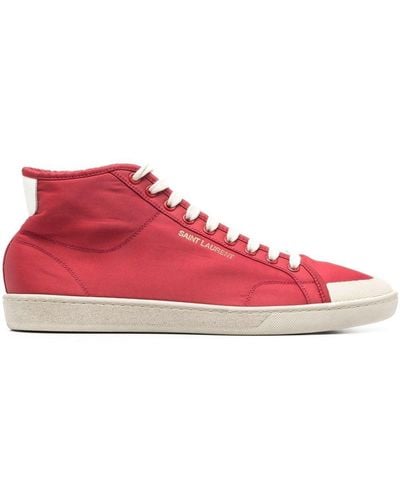Saint Laurent Court classic sl/39 mid-top sneaker aus nylon und leder - Rot