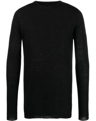 Rick Owens Crew-neck Virgin Wool Sweater - Black