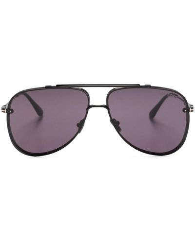 Tom Ford Leon Pilot-frame Sunglasses - Purple