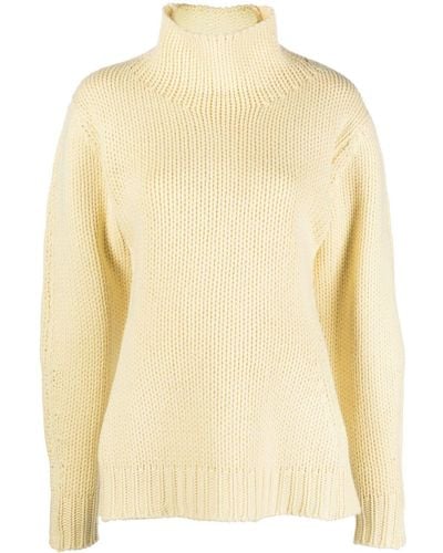 Jil Sander Open Back High-neck Sweater - Yellow