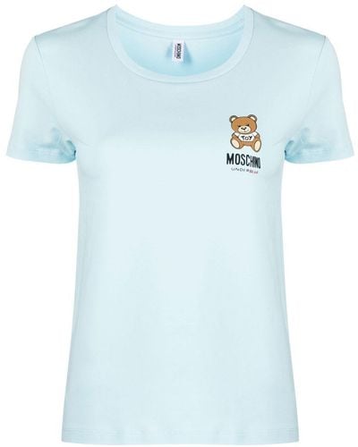 Moschino T-Shirt mit Teddy-Print - Blau
