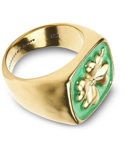 Goossens Talisman Leaf-clover Ring - Metallic