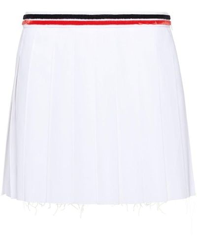 Miu Miu Minifalda con cintura a rayas - Blanco