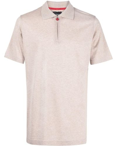 Kiton Zip-up Cotton Polo Shirt - Pink