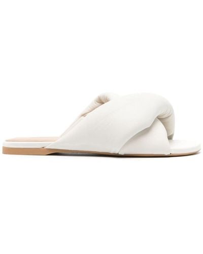 JW Anderson Leather Flat Sandals - White