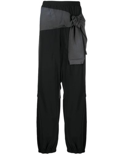 Maison Mihara Yasuhiro Pantalones de chándal con diseño a capas - Negro