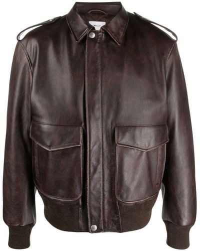 Bally Pockets Bomber Leather Jacket - Black