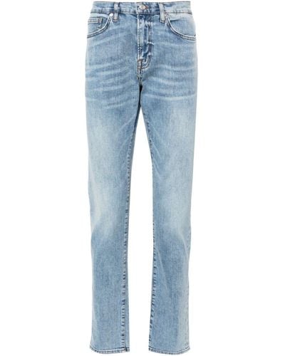 FRAME Halbhohe Slim-Fit-Jeans - Blau