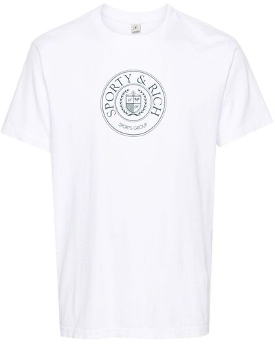 Sporty & Rich Camiseta Connecticut Crest - Blanco