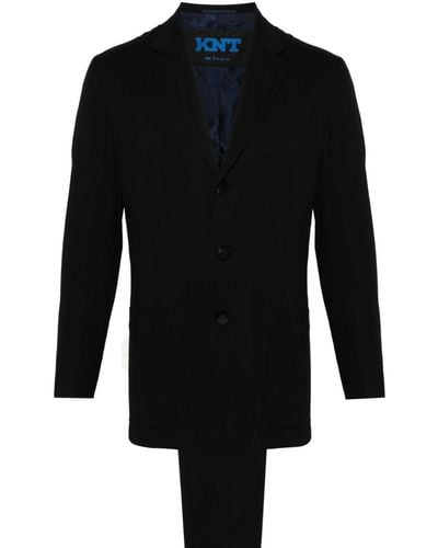 Kiton Single-breasted Jersey Suit - Black