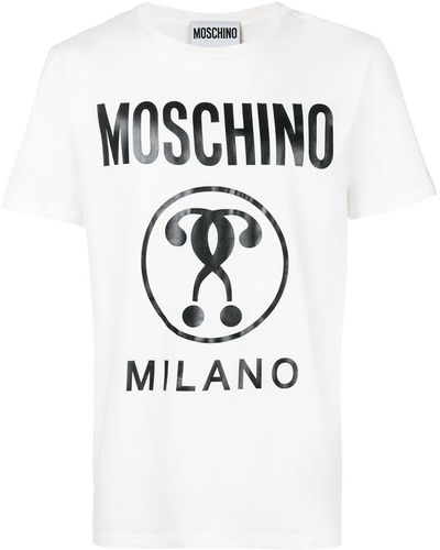 Moschino T-shirt en coton biologique à logo imprimé - Blanc