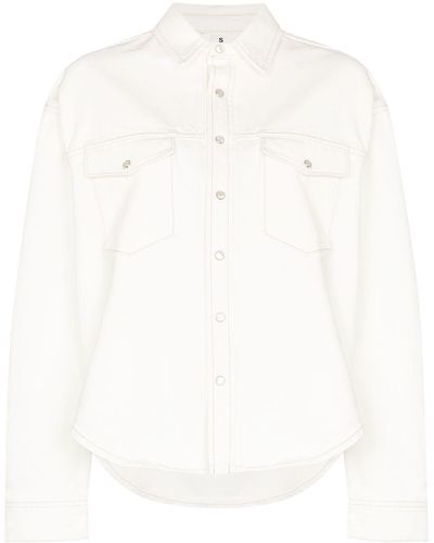 Wardrobe NYC Geknöpfte Jeansjacke - Weiß