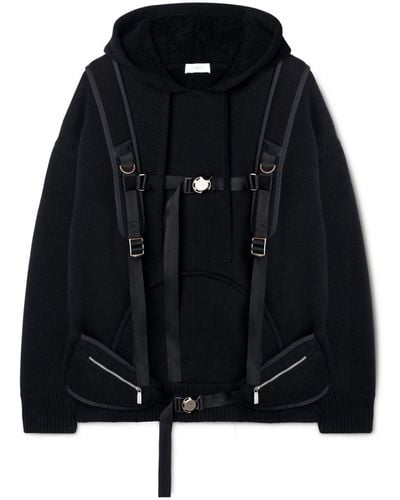 Off-White c/o Virgil Abloh Harness Knitted Cotton Hoodie - Black