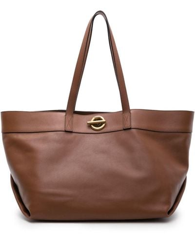 Moschino Eyelet-detail Leather Shoulder Bag - Brown