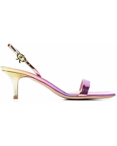 Gianvito Rossi Metallic-effect Leather Sandals - Pink