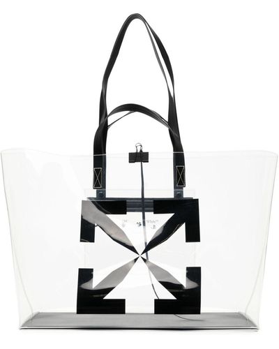 Off-White c/o Virgil Abloh Arrows Doorzichtige Shopper - Wit