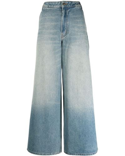 Gauchère Low-rise Wide-leg Jeans - Blue