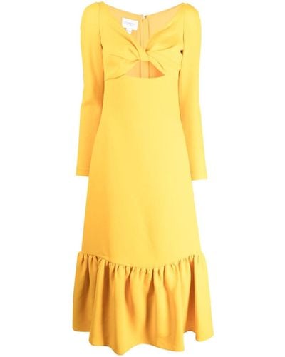 Giambattista Valli Twist-front Midi Dress - Yellow