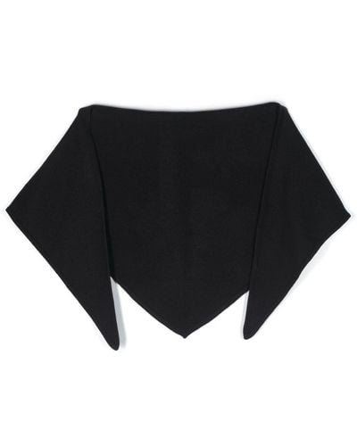 Totême Écharpe en laine à design triangulaire - Noir