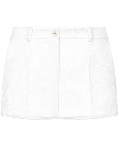Dolce & Gabbana Brocade Above-knee Shorts - White